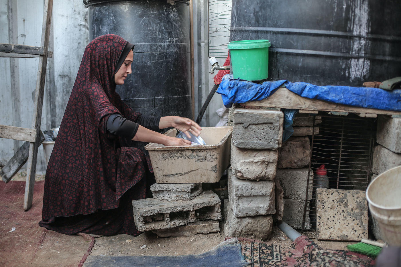 Aisha Abu Nemer says her family struggles to access clean water (Sanad Latefa/MEE)