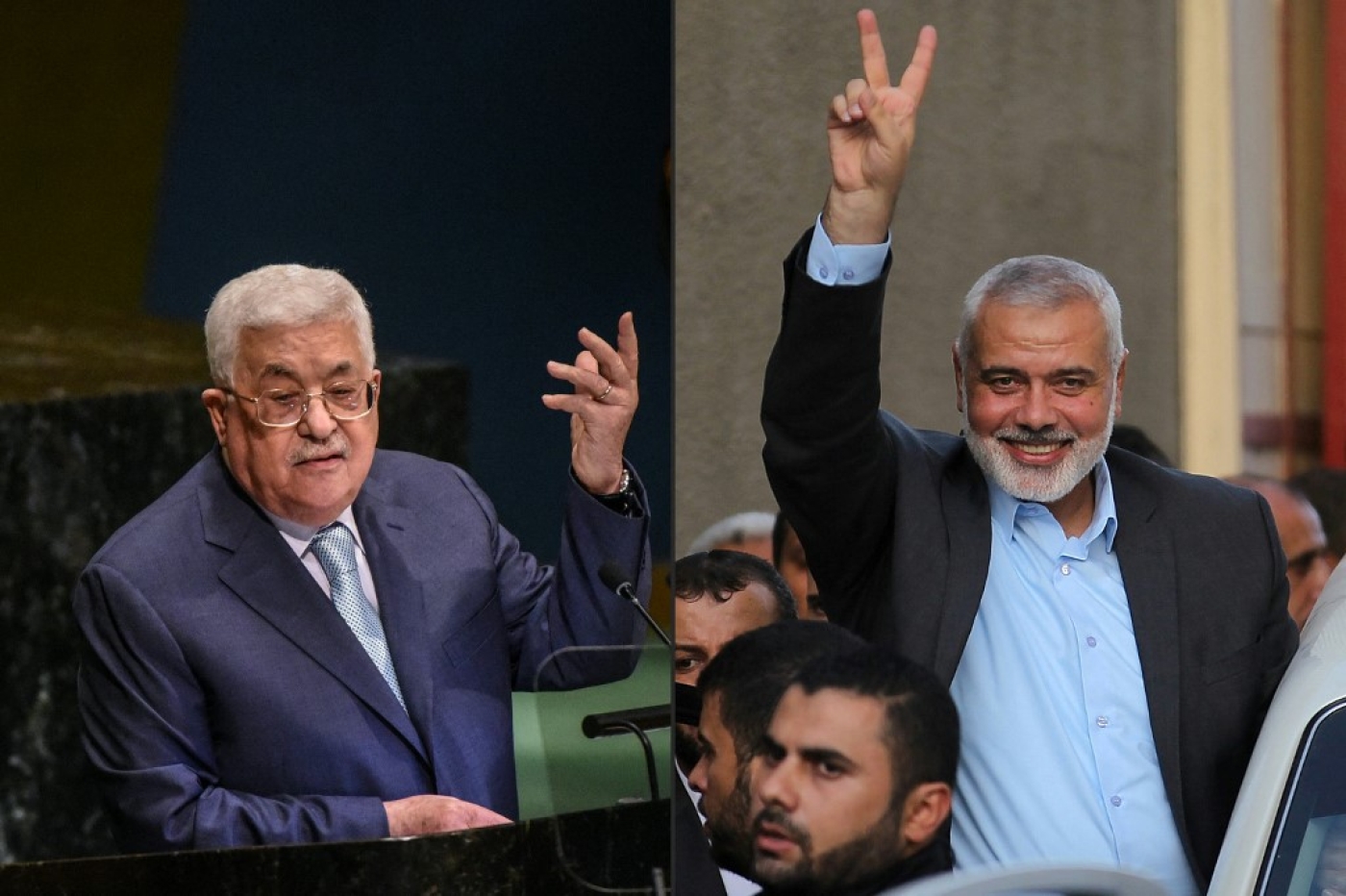 Mahmoud Abbas et Ismaël Haniyeh pourraient se retrouver à Alger dans le cadre d’une conférence avant la réunion de la Ligue arabe (AFP)