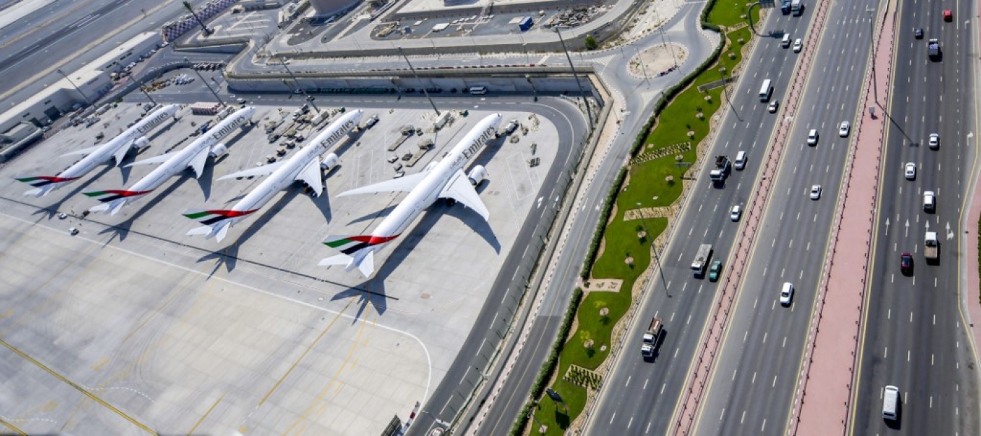 Tarmac de l’aéroport de Dubaï, aux Émirats arabes unis (AFP)