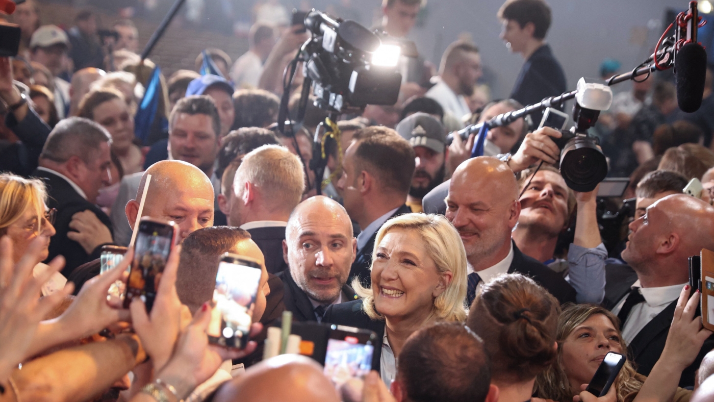 Marine Le Pen a organisé son dernier rassemblement de la campagne présidentielle française de 2022 à Arras, le 21 avril (AFP)