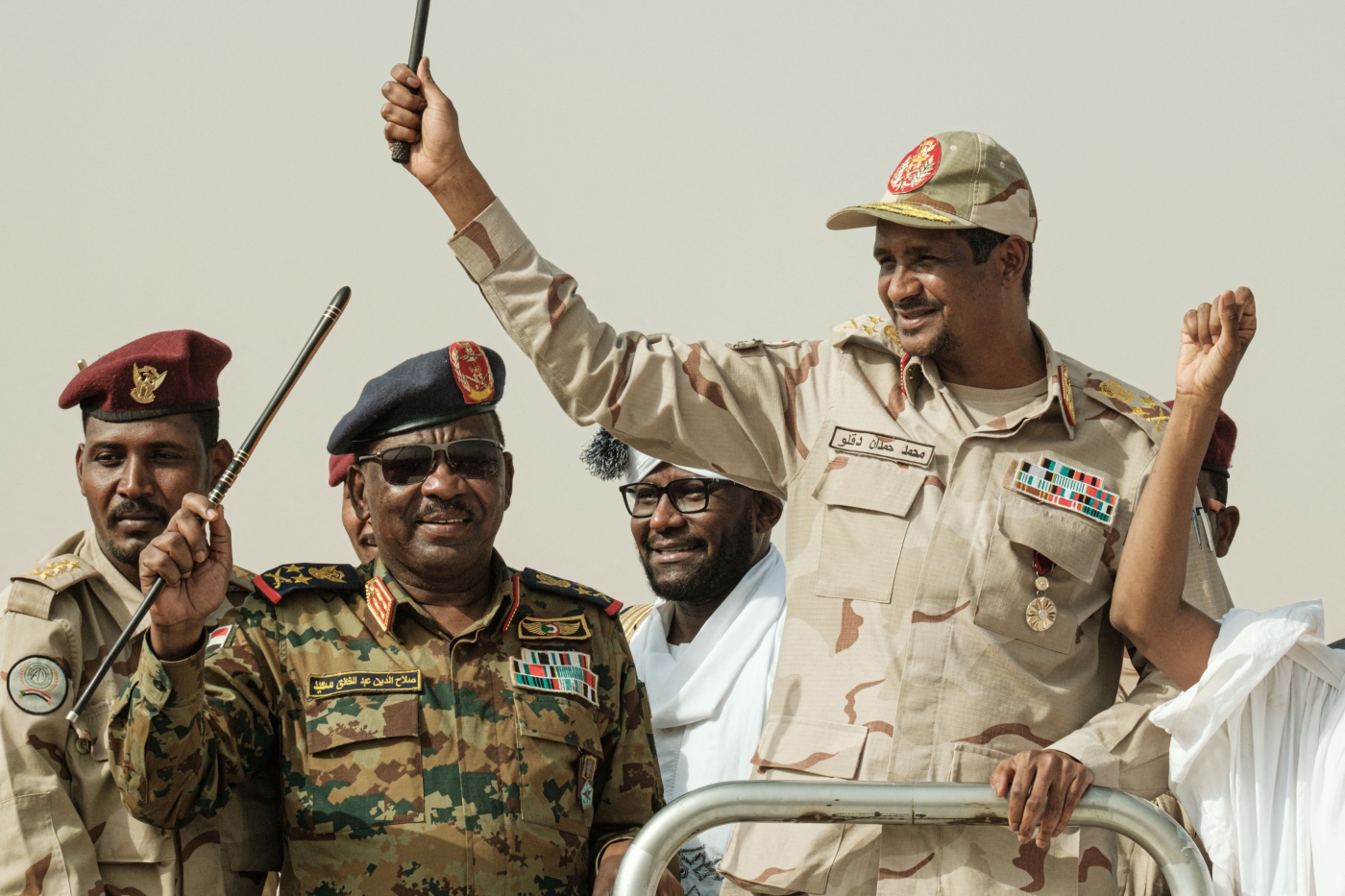 Mohamed Hamdan Daglo, leader of the Rapid Support Forces (RSF), attends a rally in the village of Abraq, on 22 June 2019  (AFP)