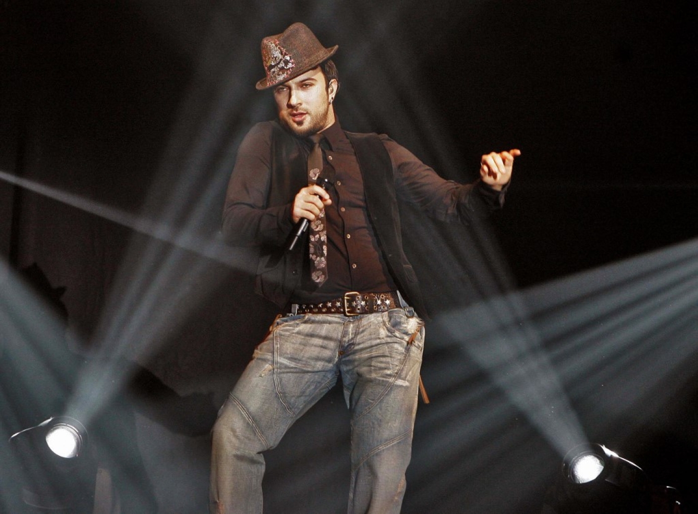 Le chanteur turc Tarkan lors d’un concert en 2007 (AFP/ ED OUDENARDEN)