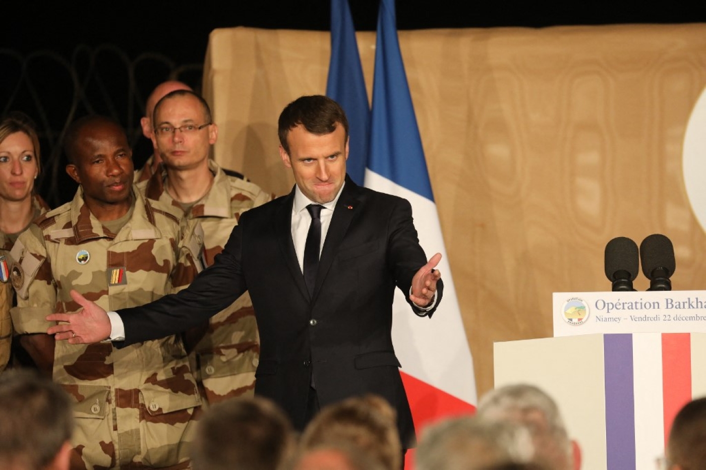 Emmanuel Macron présentera avant la fin de la semaine son projet sur la zone sahélienne où la France est déployée militairement depuis 2013 (AFP/Ludovic Marin)