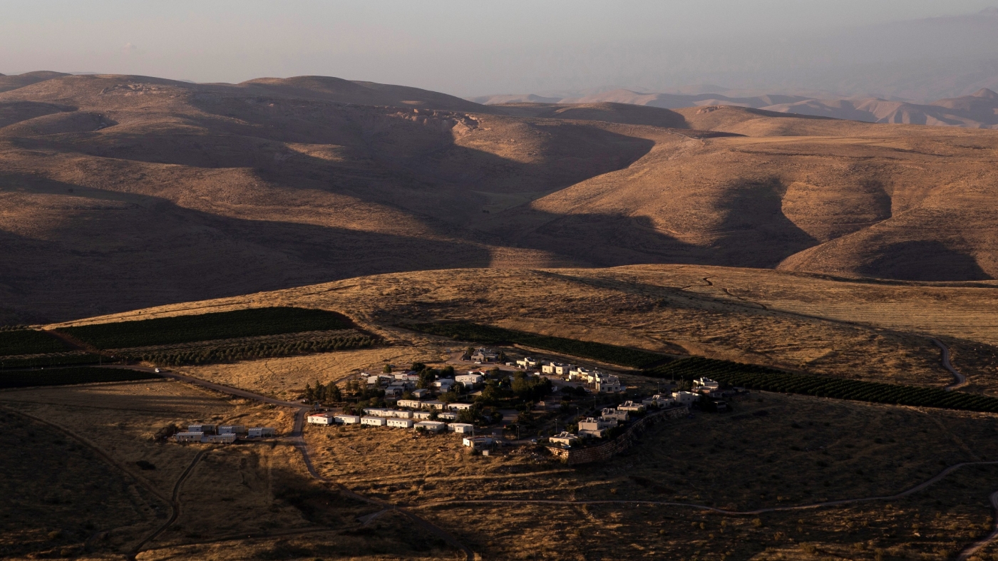 A general view picture shows homes in the Israeli settler outpost of Mitzpe Kramim in the occupied West Bank on 18 June 2020. (Reuters)