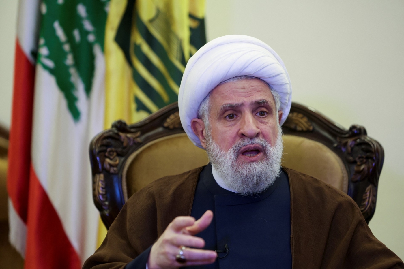 Lebanon's Hezbollah deputy leader Sheikh Naim Qassem (Reuters)