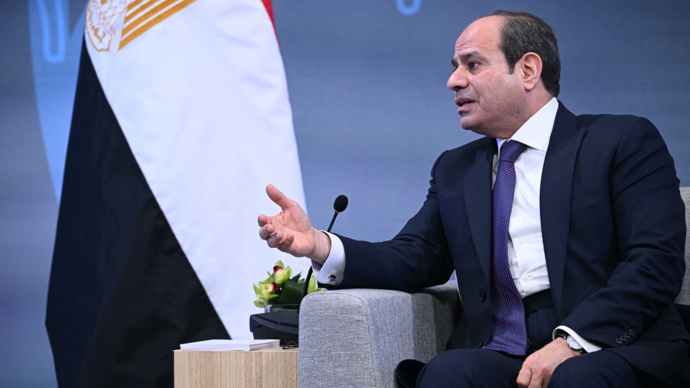 Egyptian President Abdel Fattah el-Sisi during the US-Africa Leaders Summit at the Walter E. Washington Convention Center on 14 December 2022 (AFP)
