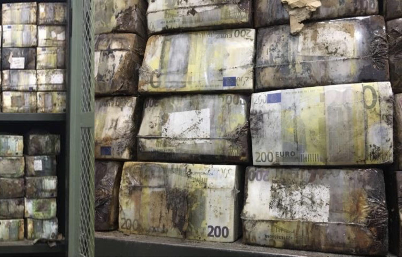 Une partie des sommes en euros de la succursale de la Banque centrale libyenne à Benghazi (capture d’écran/ONU)