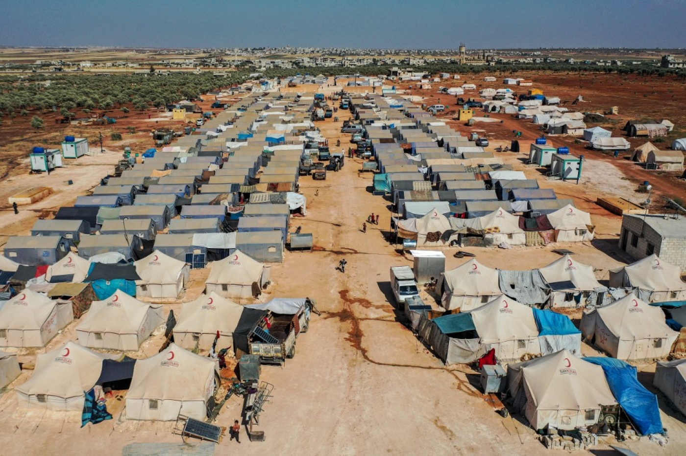 A view over Azraq camp for displaced Syrians near the town of Maaret Misrin in Syria's northwestern Idlib province on 9 July (AFP/File photo) 