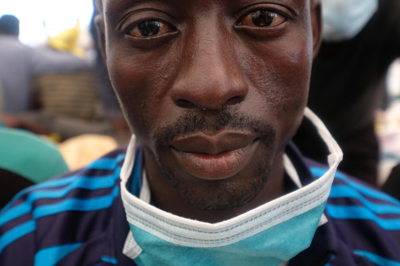 Stephen Donkoh, 35 ans, a passé trois nuits sur un canot pneumatique avant d’être secouru, en septembre, avec 113 migrants (MEE/Karlos Zurutuza)