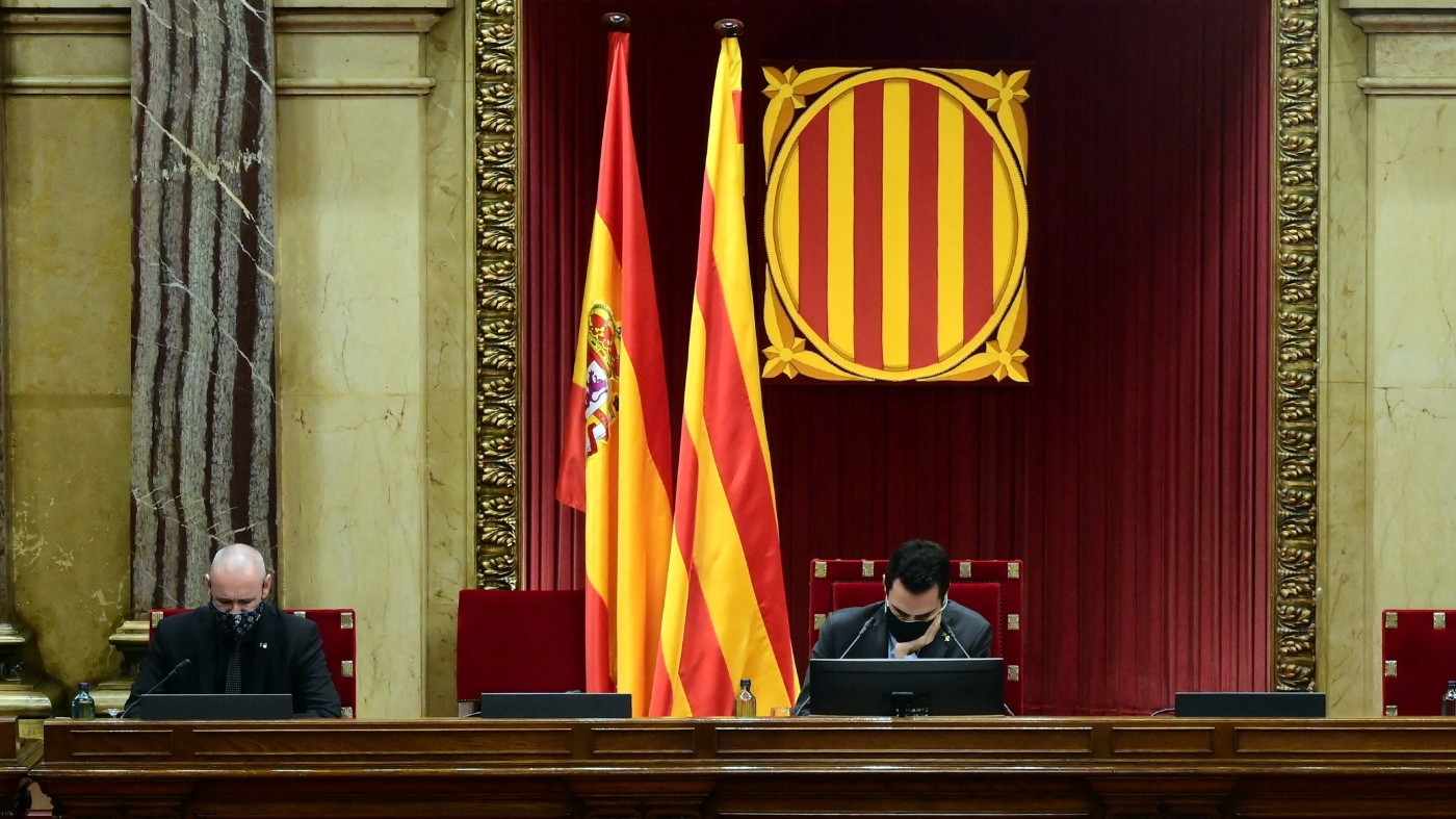 Picture of Catalan parliament in Barcelona taken on 30 September 2020. (AFP)