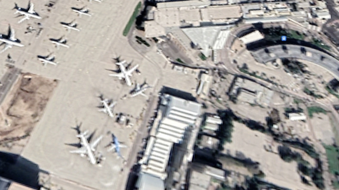 Google's most recent satellite imagery of places in Israel, like Ben Gurion airport, is much less clear than previous images it used earlier this year.