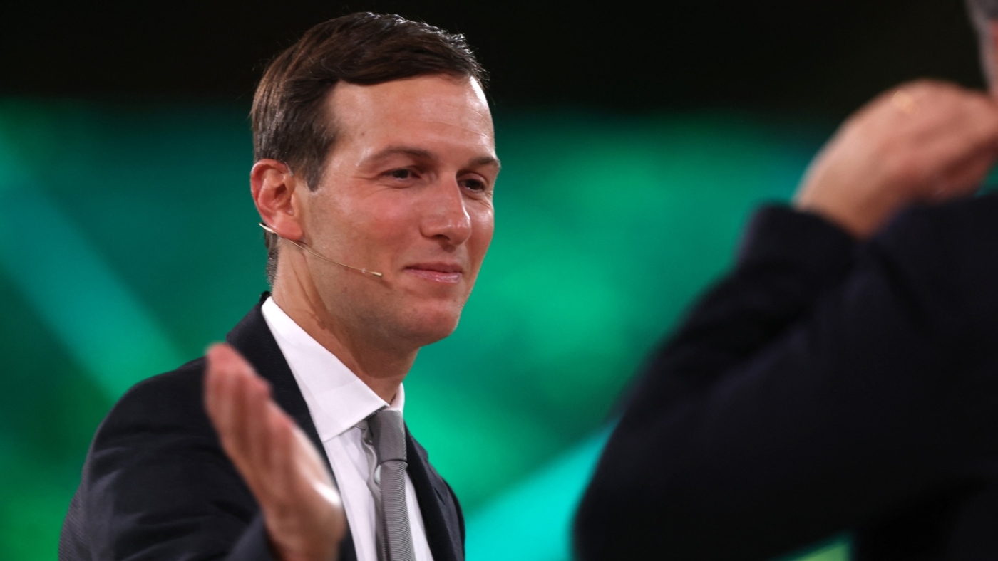 Jared Kushner gestures as he attends the annual Future Investment Initiative (FII) conference in the Saudi capital Riyadh on 25 October 2022.