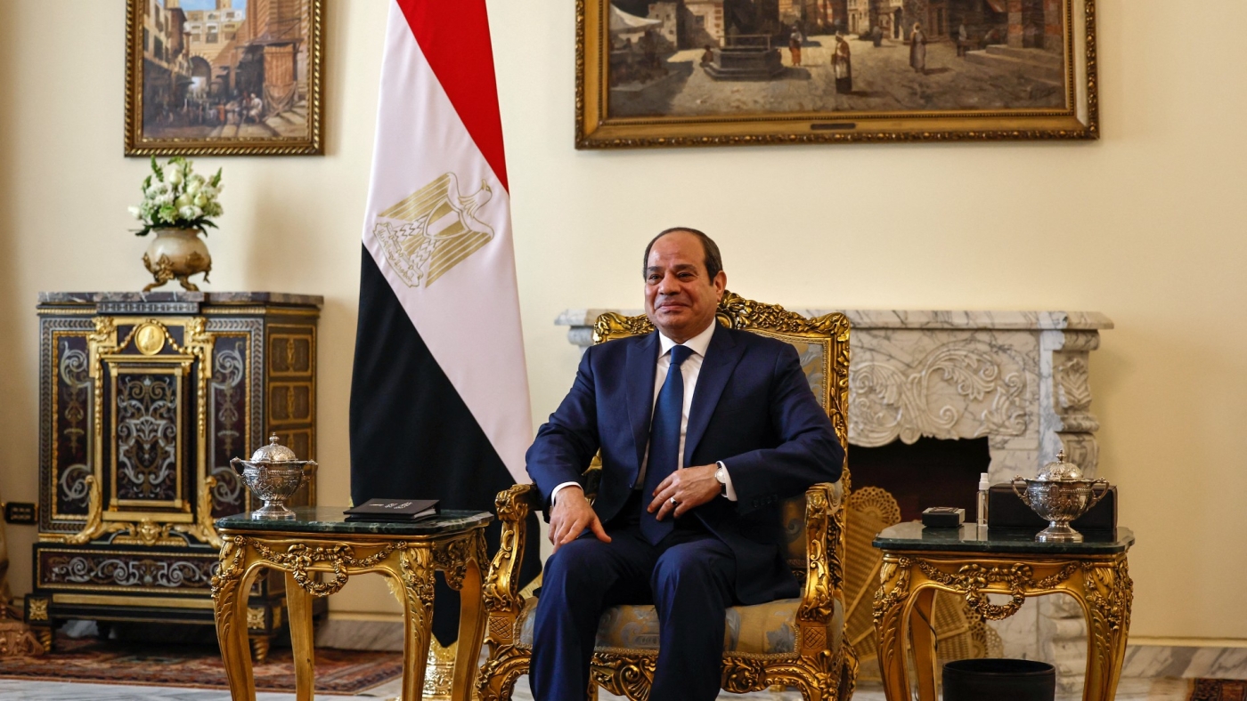 Egyptian President Abdel Fattah al-Sisi at al-Ittihadiya presidential palace in Cairo on 30 January 2023 (AFP)