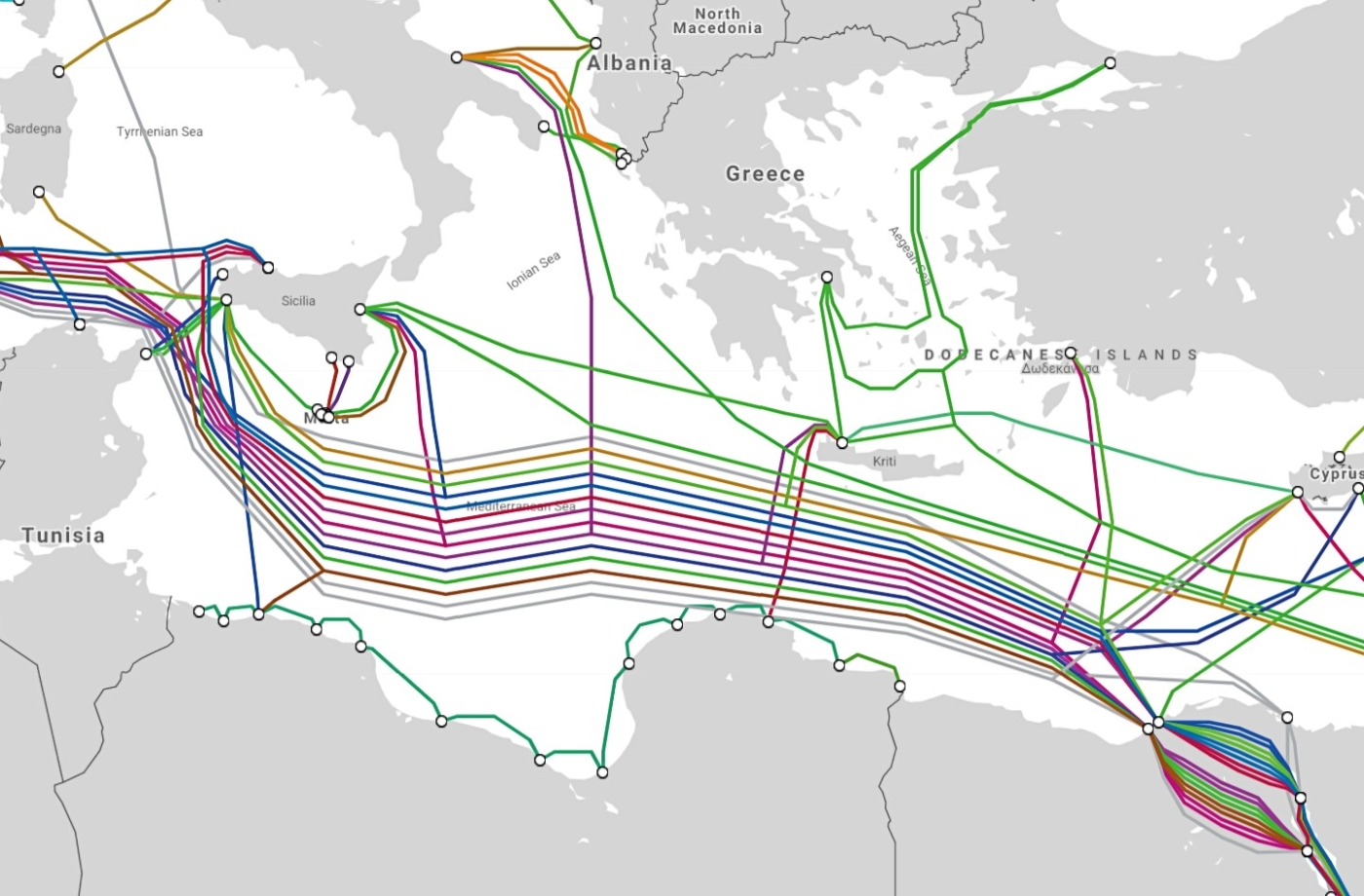 Πώς φαίνεται το Διαδίκτυο: Υποβρύχια καλώδια στη Μέση Ανατολή
