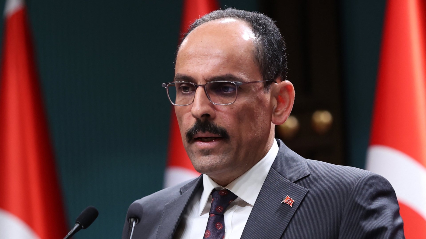 Turkish presidential spokesperson Ibrahim Kalin gives a press conference following talks with Sweden and Finland over their bids to join Nato in Ankara, on 25 May 2022.