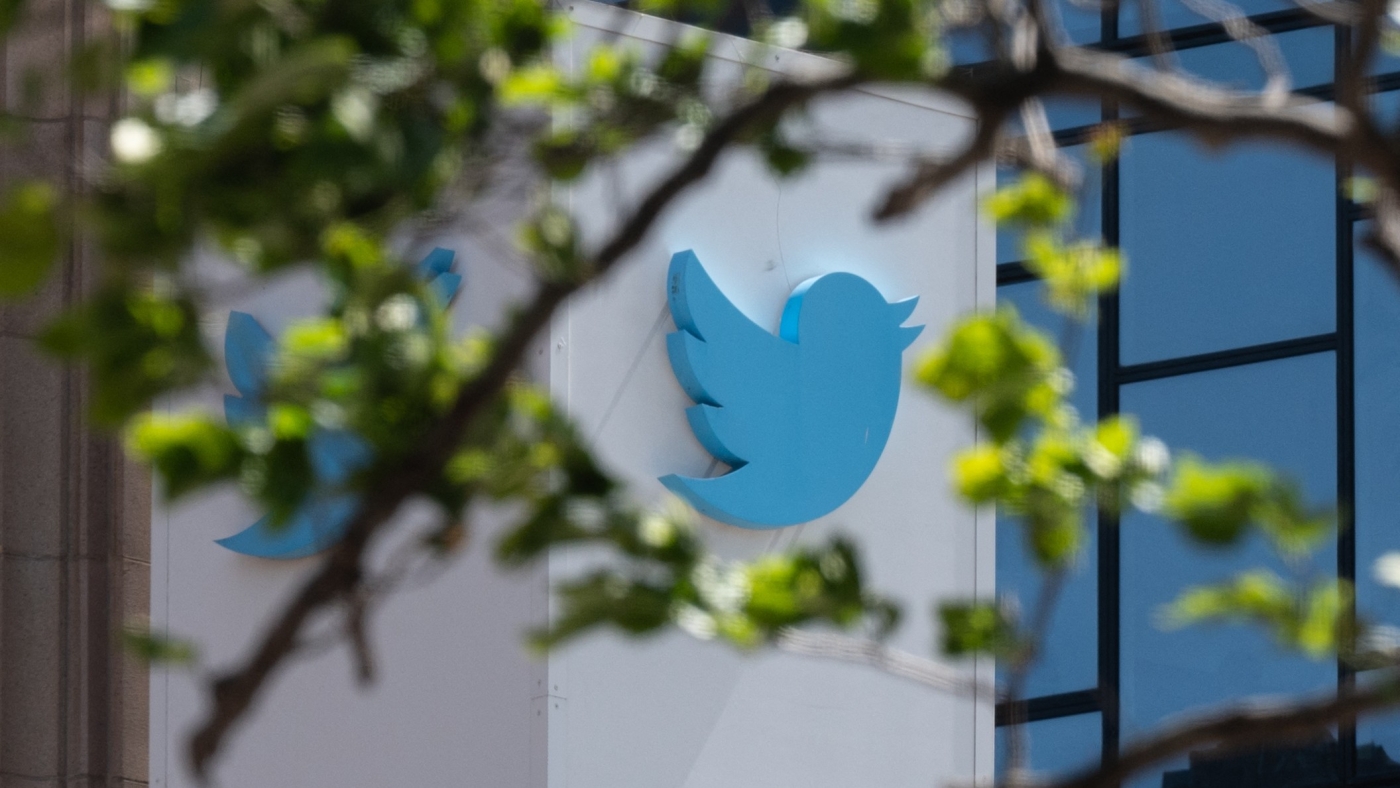 In this file photo taken on 26 April 2022, the Twitter logo is seen at their headquarters in downtown San Francisco, California (AFP)