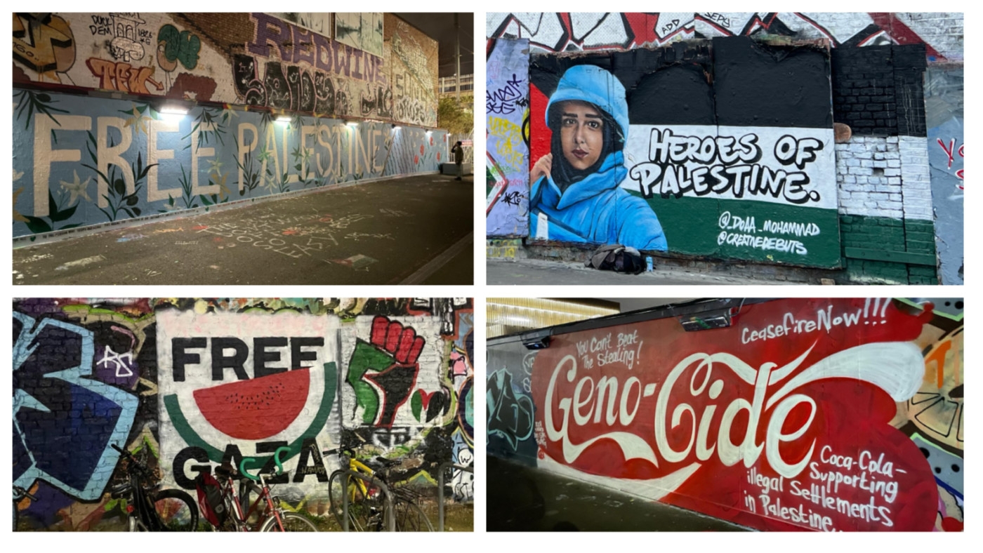 london palestine gaza mural mee simon hooper areeb ullah