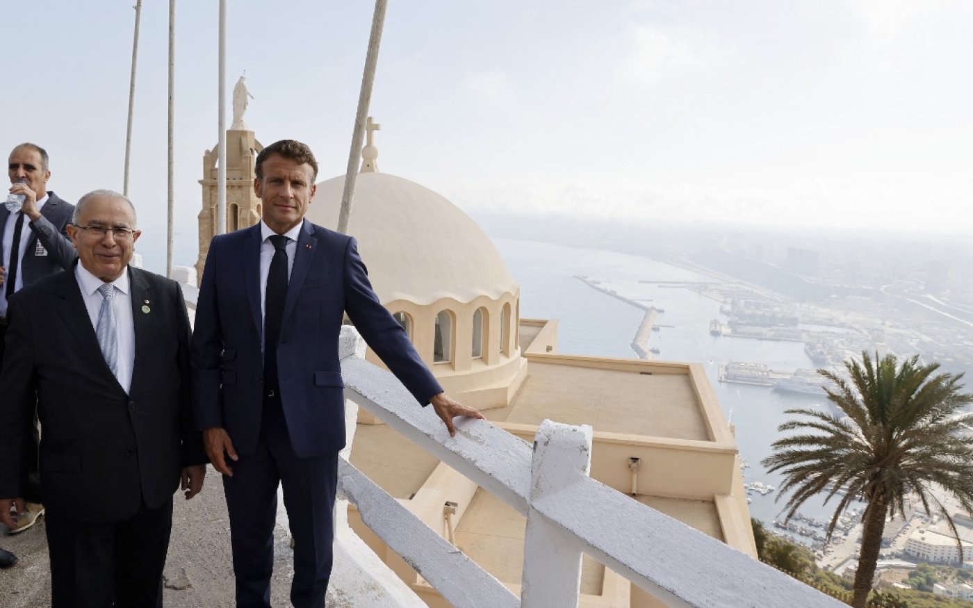 Le président français Emmanuel Macron, en visite à Oran (AFP/Ludovic Marin)