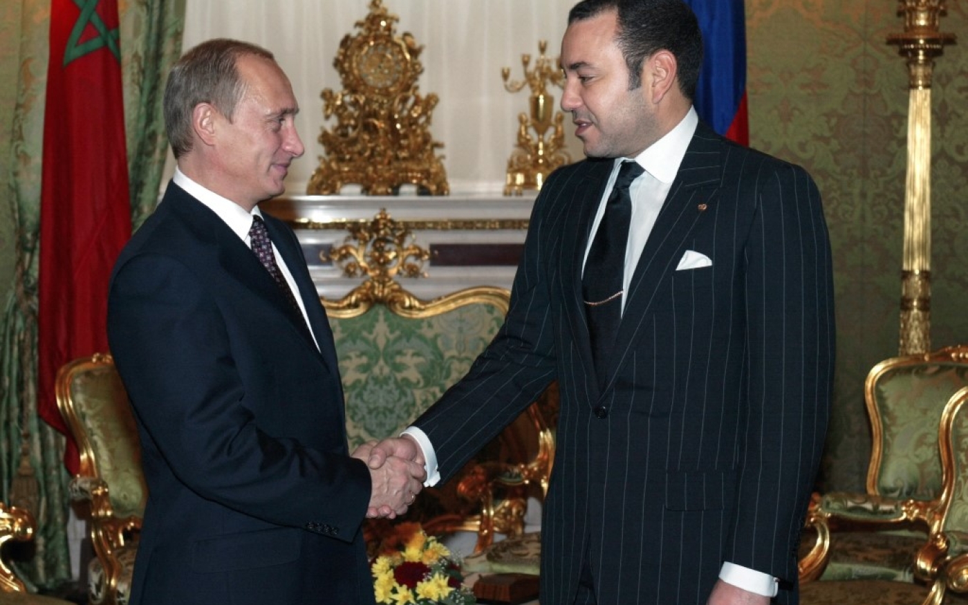 Mohammed VI rencontre Vladimir Poutine, le 15 octobre 2002 au Kremlin (AFP/Sergei Chirikov)