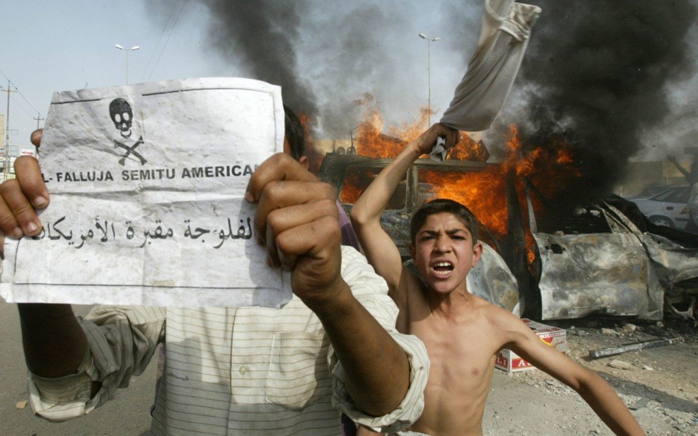 « Falloujah cimetière des Américains ». En 2004, la ville était devenue un bastion de la résistance à l’occupation américaine (AFP)