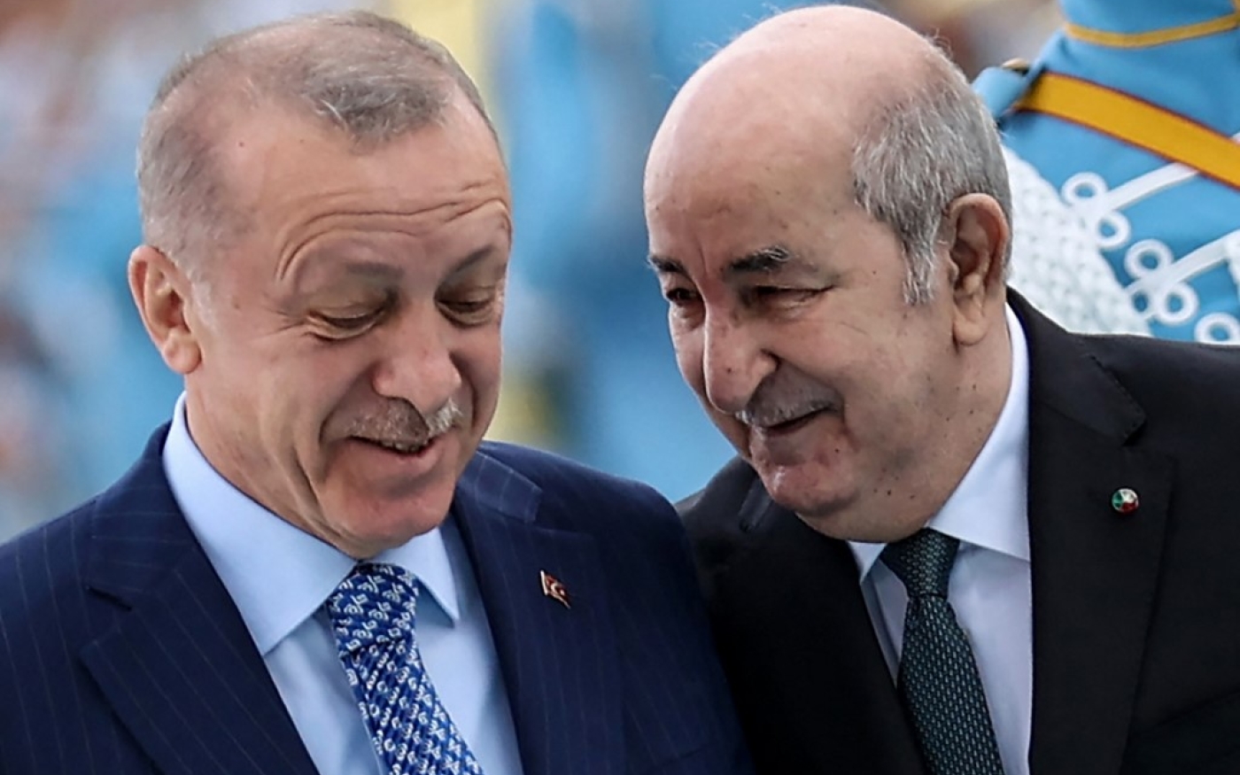 Recep Tayyip Erdoğan et Abdelmadjid Tebboune à Ankara, le 16 mai 2022 (AFP/Adem Altan)