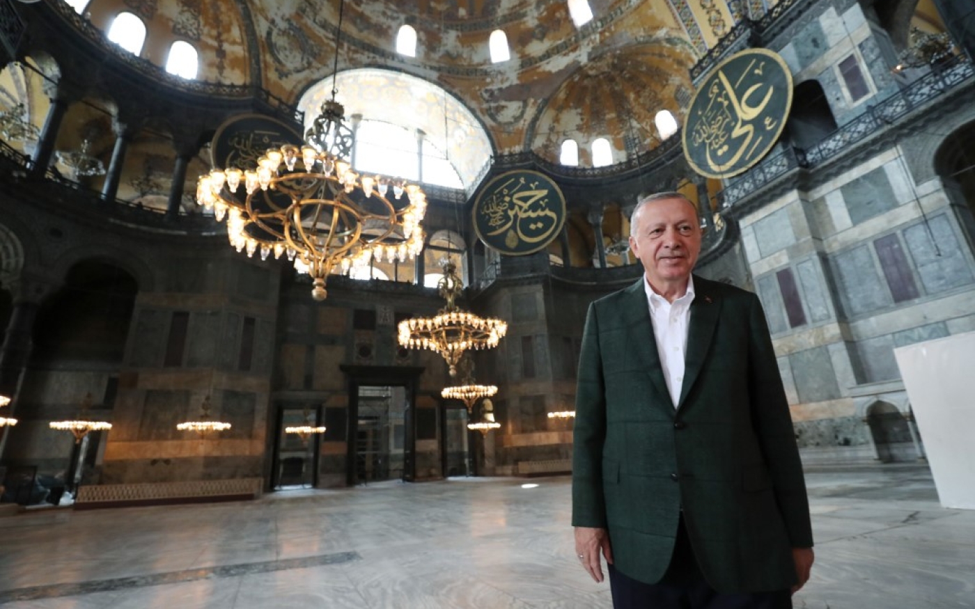 Erdoğan visite Sainte-Sophie à Istanbul, le 19 juillet (AFP)
