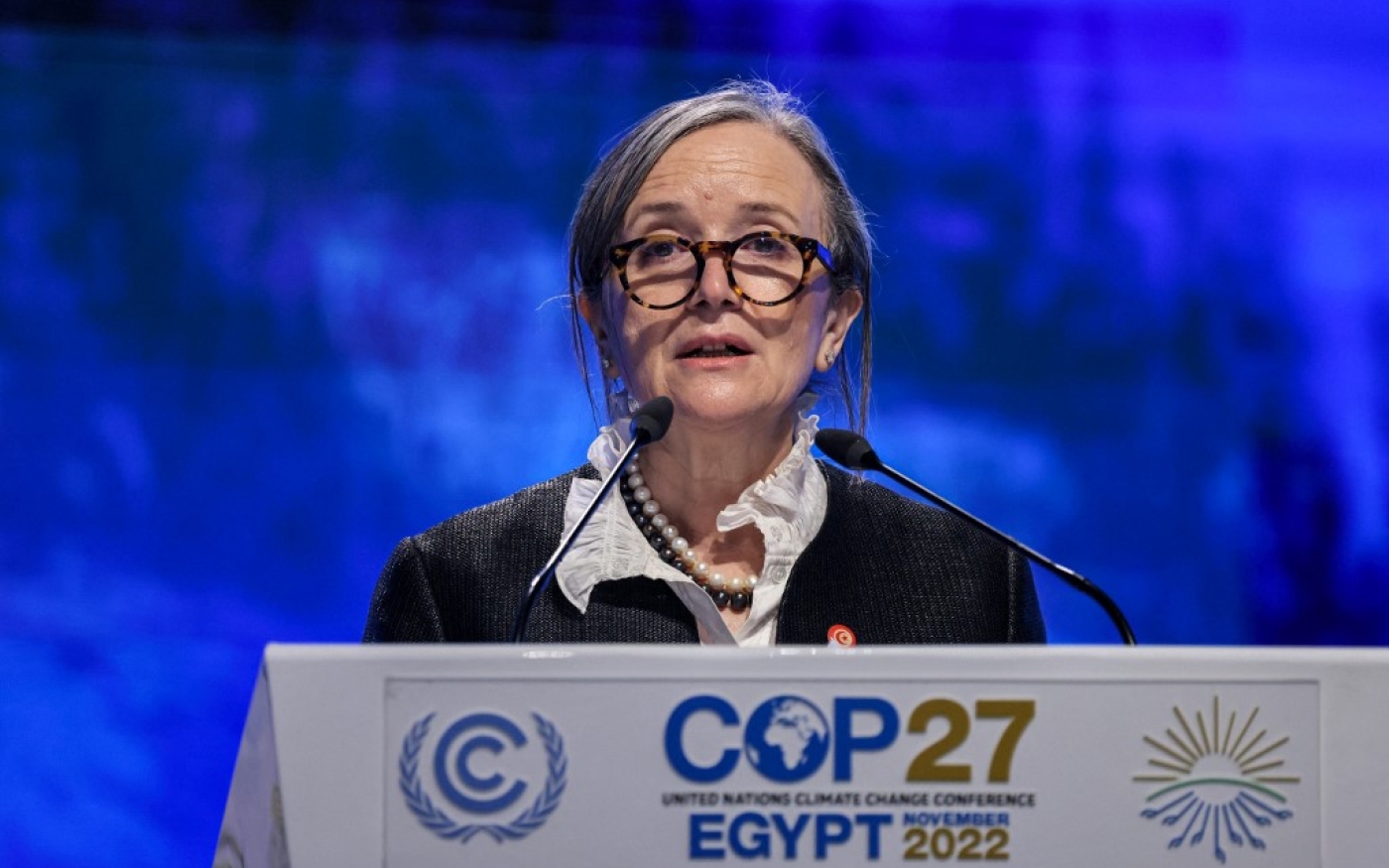 La Première ministre Najla Bouden à la COP27, le 8 novembre 2002 (Ahmad Gharabli)
