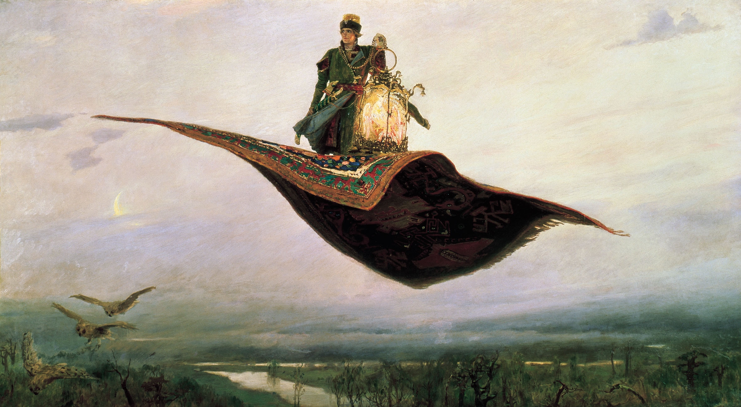 Les Mille et Une Nuits sont à l’origine d’une grande partie de la représentation du Moyen-Orient dans l’imaginaire occidental (Victor Vasnetsov, Le Tapis volant)