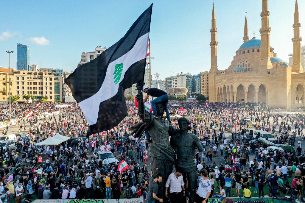 Place des Martyrs, au centre-ville de Beyrouth, le 8 août 2020 (AFP)