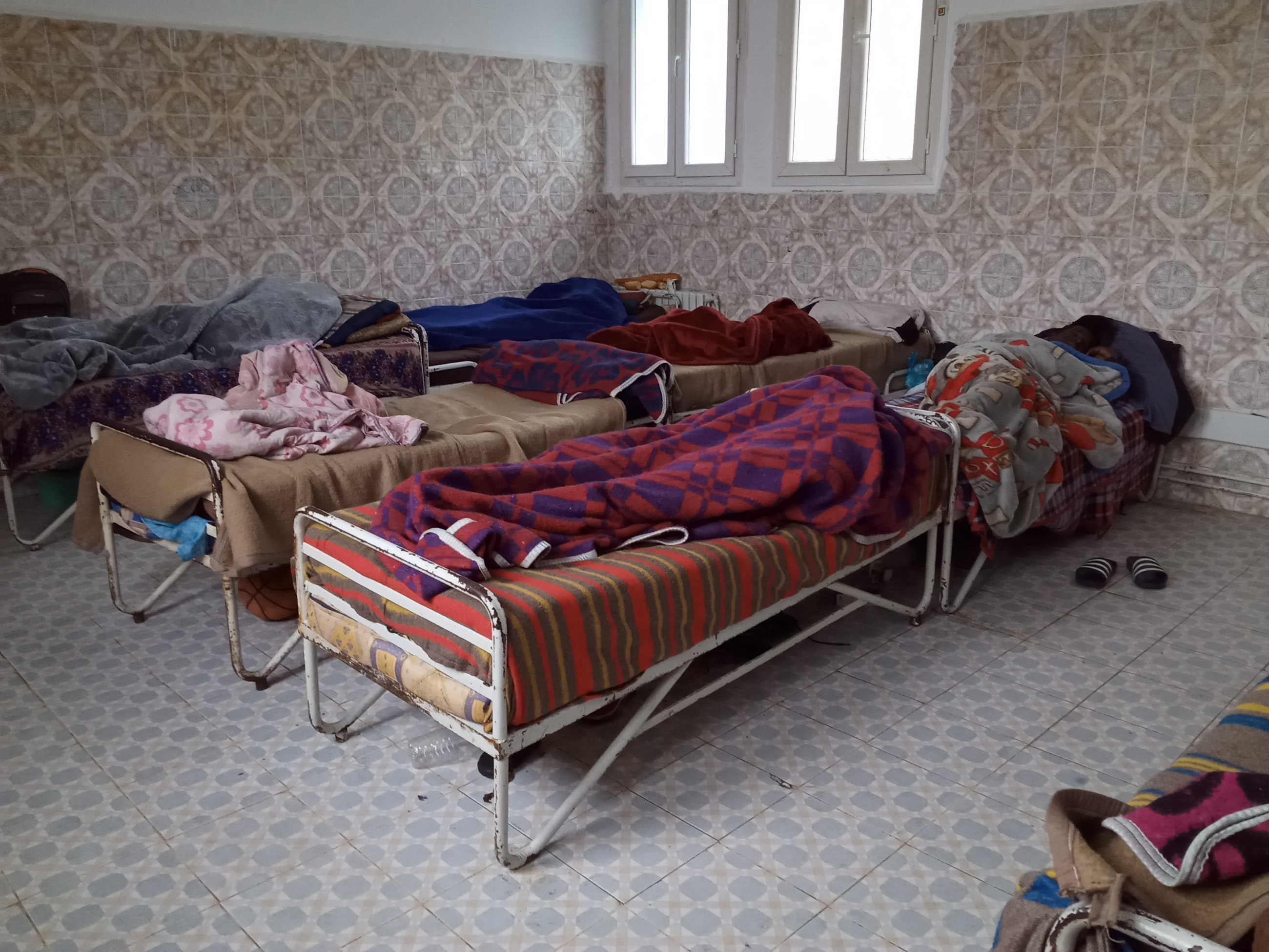 Les chambres du centre d’El Ouardia (photo prise par les détenus en mars 2020)