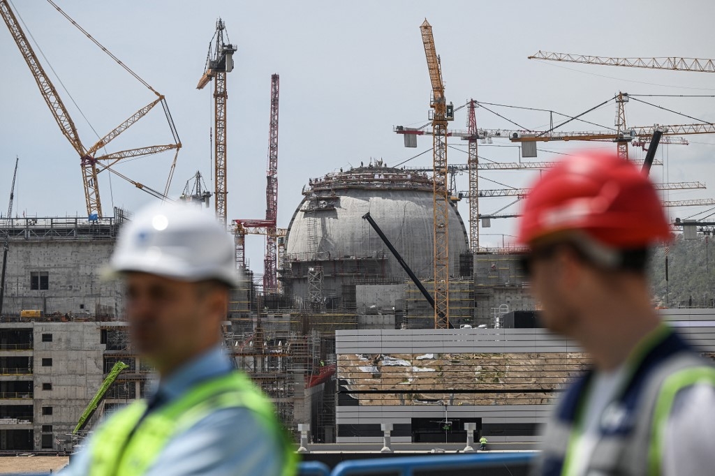This photograph taken on April 26, 2023 shows the construction of the Russian-built Akkuyu Nuclear Power Plant in Mersin Province in Turkey (AFP)