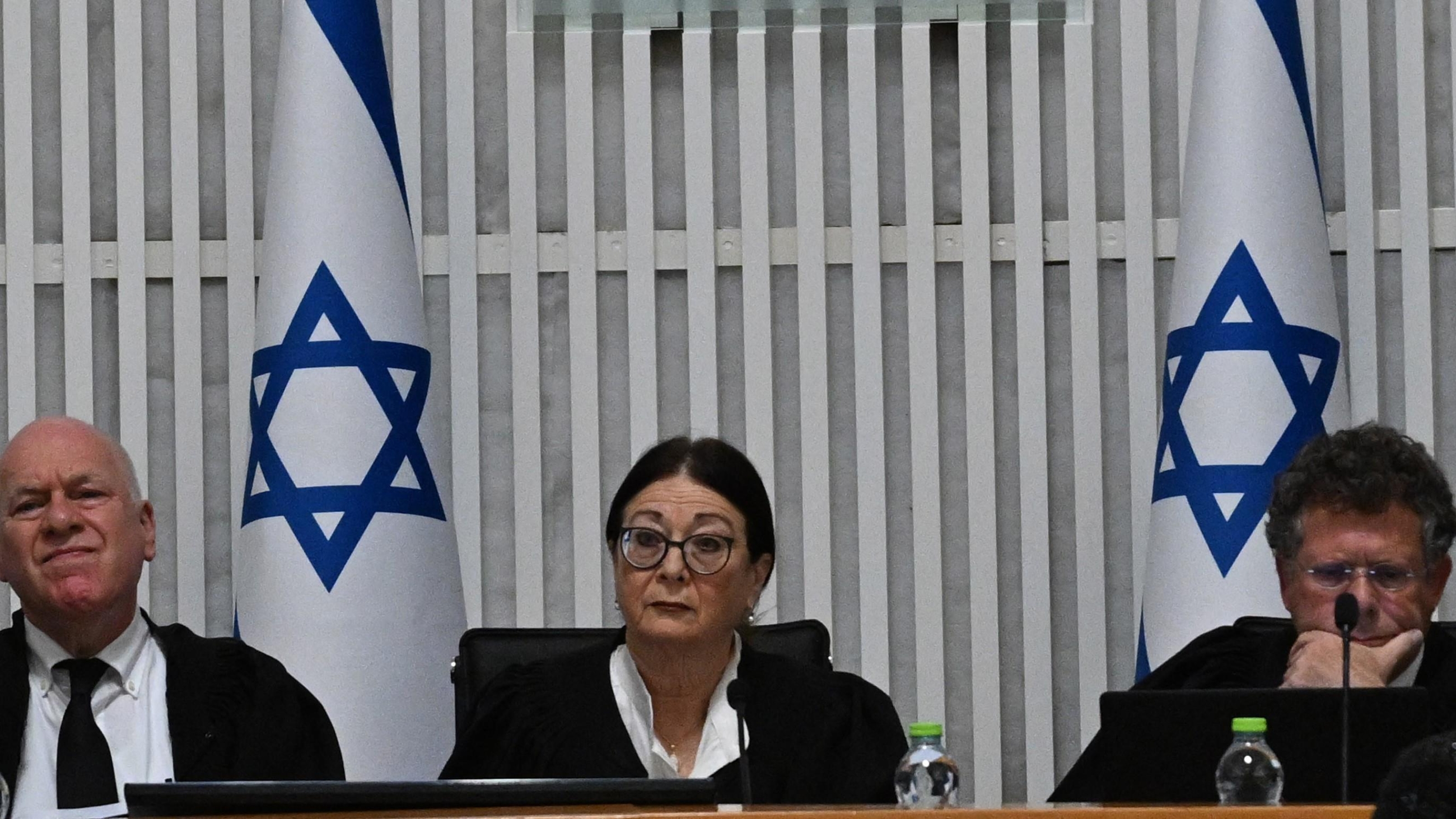 Chief Justice Esther Hayut during Tuesday's hearing in Jerusalem