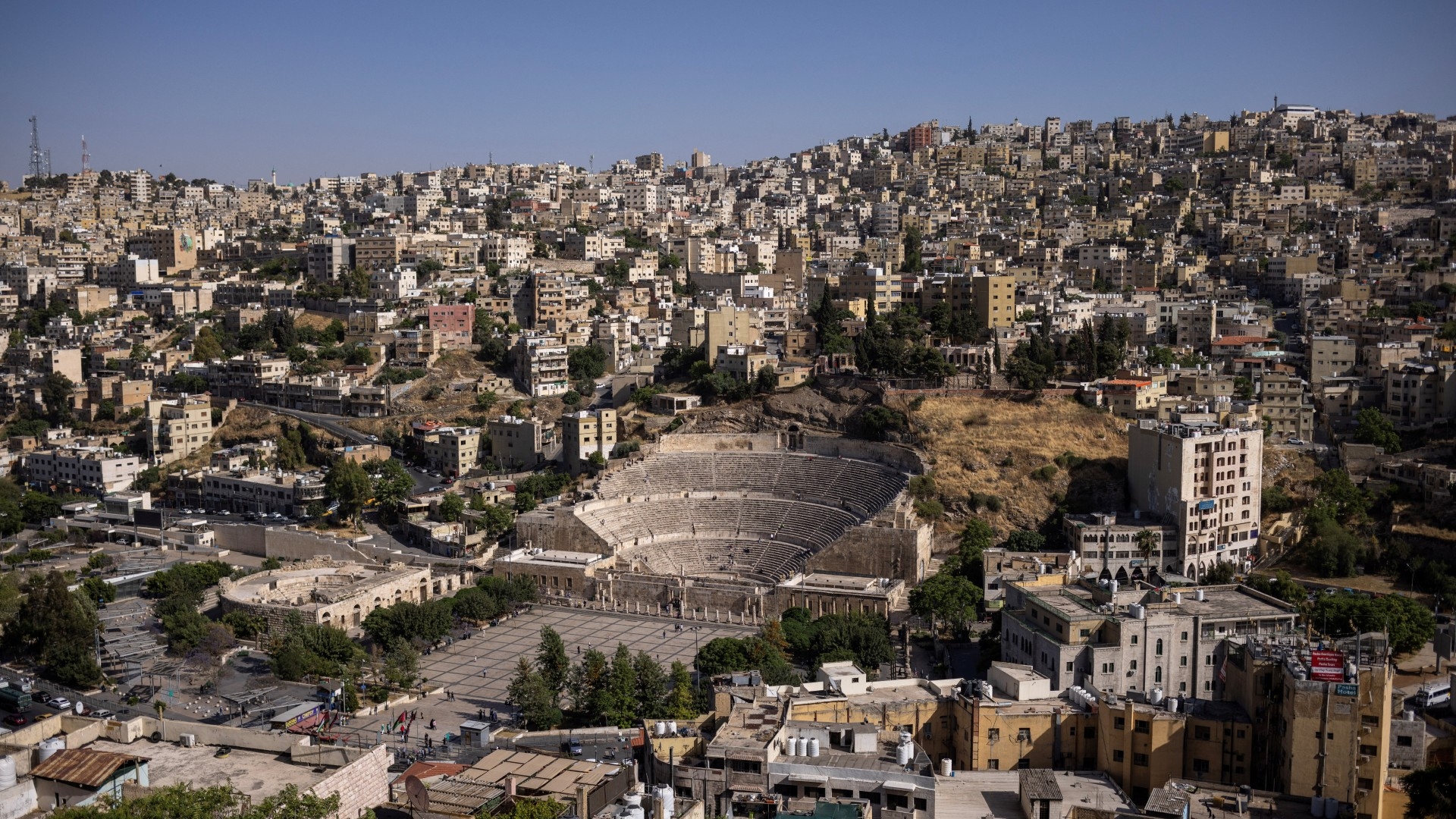 A view of the Roman Theatre in Amman, Jordan, 4 May (Reuters)