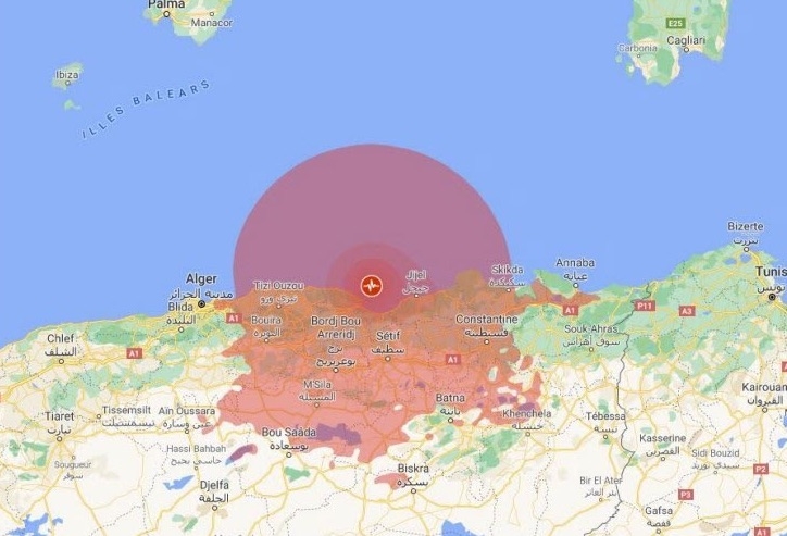La forte secousse tellurique n’a heureusement pas fait de victimes (Capture d'écran Google Maps)