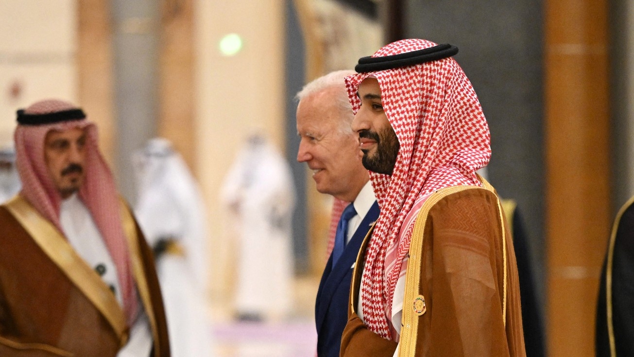 US President Joe Biden and Saudi Crown Prince Mohammed bin Salman during the Jeddah Security and Development Summit in Jeddah, Saudi Arabia on 16 July 2022.