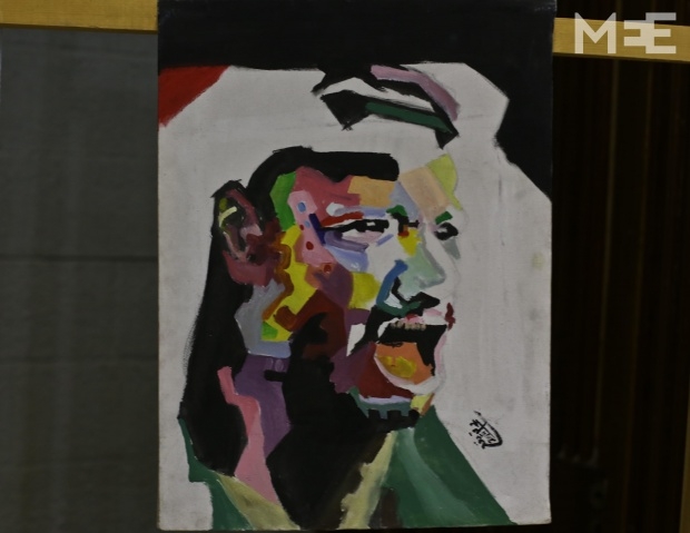 An abstract drawing of Yasser Arafat (MEE/Mohammed Asad) 