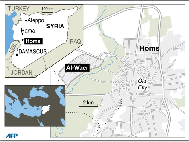 Map of Homs (AFP) 
