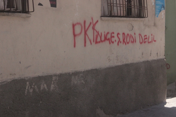 Graffitti marks the name of a slain PKK supporter (MEE/Alex MacDonald)