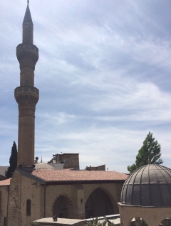 Sirvani Cami mosque sits next to Gaziantep Castle in restored old city (MEE/Lizzie Porter)