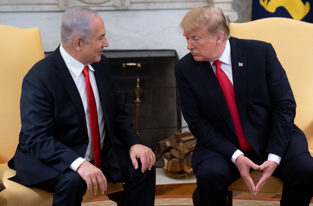 US President Donald Trump and Netanyahu at the White House earlier this year (AFP)