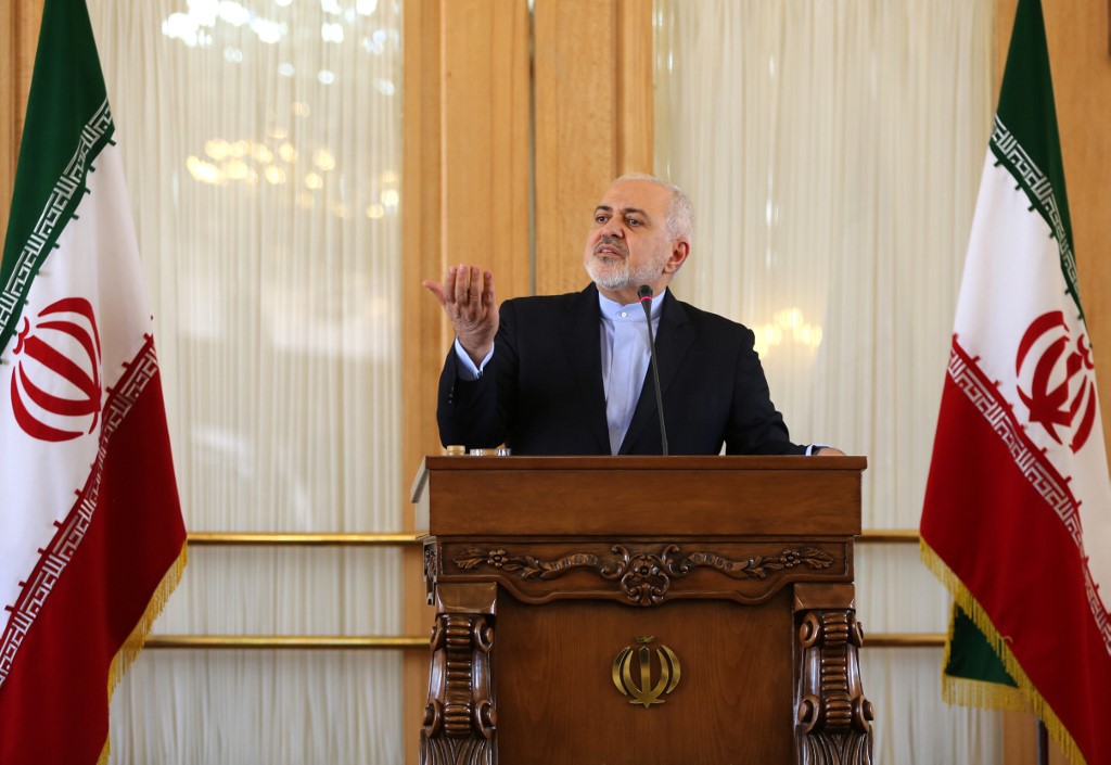 Iranian Foreign Minister Mohammad Javad Zarif speaks in Tehran on 13 February (AFP)